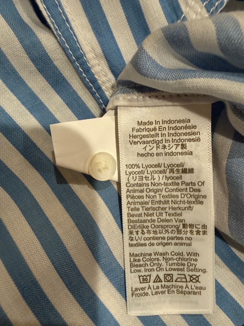 Madewell Blue and White Striped Collared Shirt - Picture 5 of 5